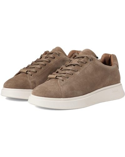 BOSS Bulton Suede Sneakers With Rubber Sole - Brown