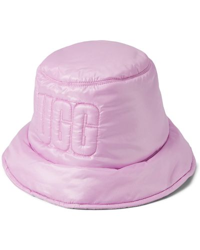UGG All Weather Quilted Logo Bucket Hat - Pink