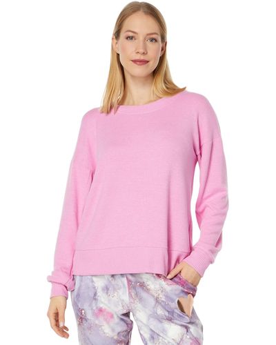 Pj Salvage Fun Floral Split Back Sweatshirt - Pink
