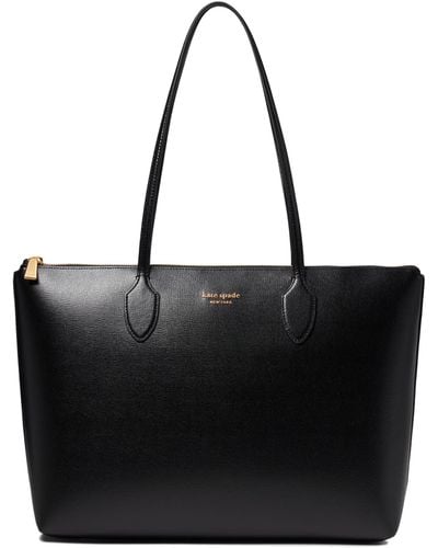 Kate Spade Bleecker Saffiano Leather Large Zip Top Tote - Black