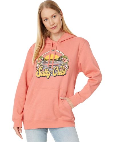 Salty Crew On Vacation Pullover Hoodie - Pink