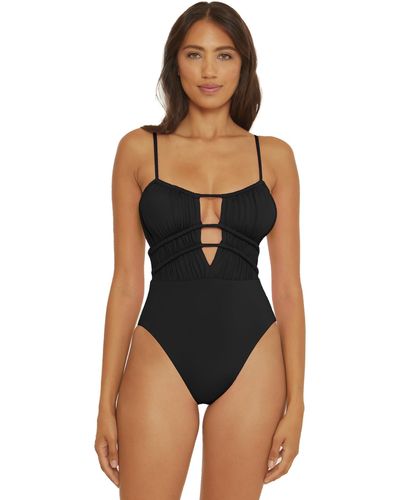 Becca Color Code Shirred Front One Piece - Black
