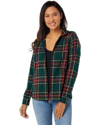 L.L. Bean Scotch Plaid Flannel Relaxed Fit Hoodie - Multicolor