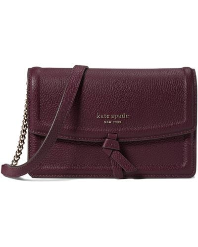 Kate Spade Knott Pebbled Leather Flap Crossbody - Red