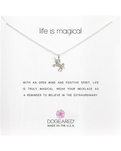 Dogeared Life Is Magical Unicorn Reminder Necklace - Metallic