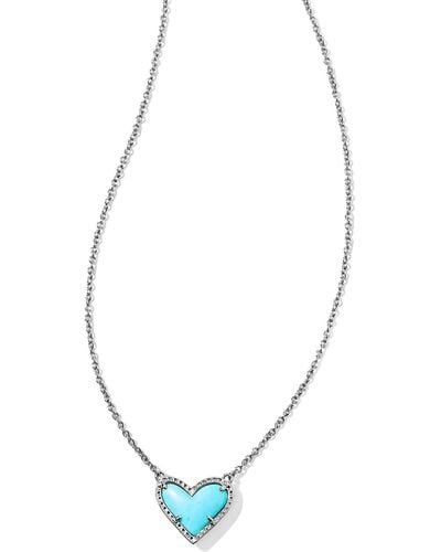 Kendra Scott Ari Heart Pendant Necklace - Blue