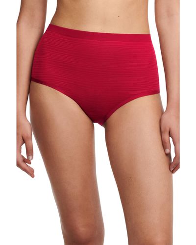 Chantelle Soft Stretch Stripes High-waist Brief - Red