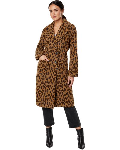 Avec Les Filles Printed Double Face Relaxed Coat - Brown