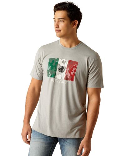 Ariat Mexico Camo Flag T-shirt - Gray