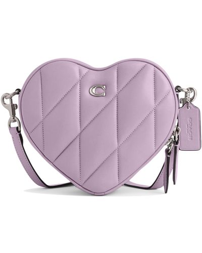 COACH Quilted Leather Heart Crossbody - Purple
