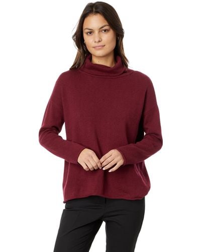 Eileen Fisher Petite Turtle Neck Tunic - Red