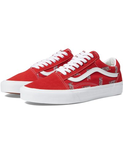 Red old best sale skool vans womens