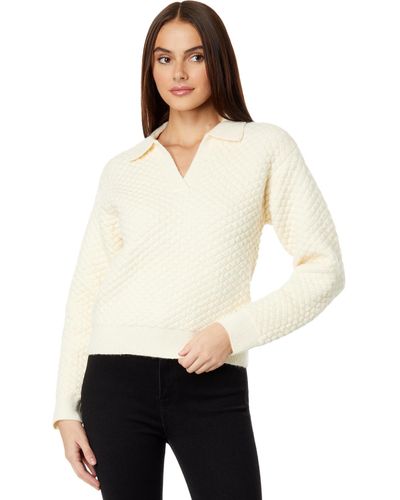 English Factory Textured V-neckline Sweater - White