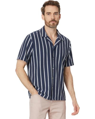 Madewell Easy Short-sleeve Shirt In Stripe Jacquard - Blue