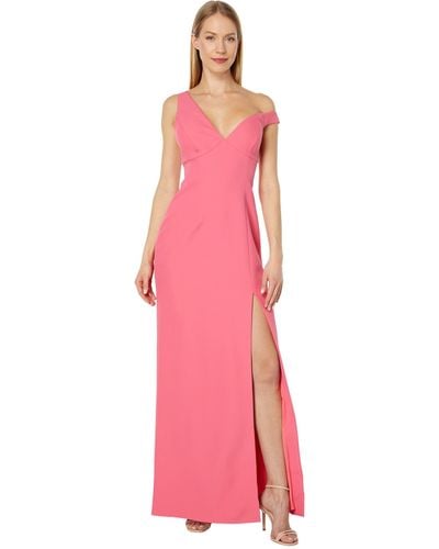 BCBGMAXAZRIA Asymmetric One Shoulder Evening Dress - Pink