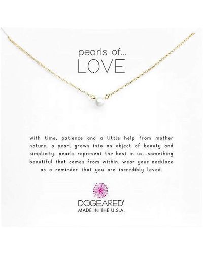 Dogeared Pearls Of Love Small White Pearl Necklace - Metallic