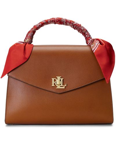 Ralph Lauren Clare Cross Hatch Leather Slim Tote