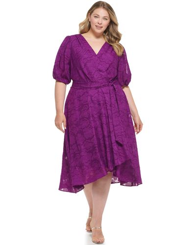 DKNY Plus Soft Everyday Fit And Flare Dress - Purple