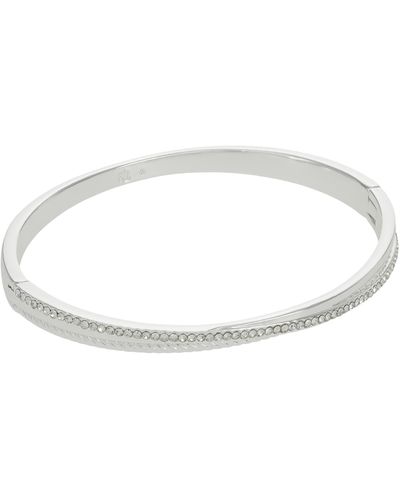 Lauren by Ralph Lauren Twisted Rope Pave Hinge Bangle - White