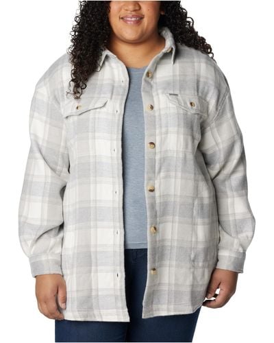 Columbia Plus Size Calico Basin Shirt Jacket - Gray