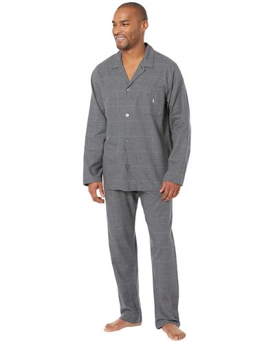 Polo Ralph Lauren Flannel Long Sleeve Pj Top Classic Pj Pants - Gray