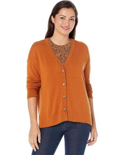 Lucky Brand Cloud Soft Relaxed Cardigan - Orange