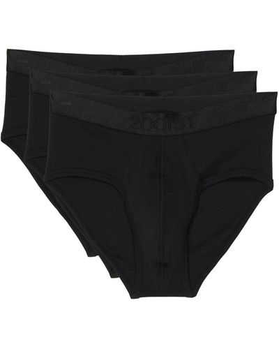 2xist 2(x)ist 3-pack Pima Cotton Contour Pouch Brief (black) Underwear