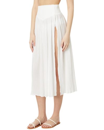 Madewell Crinkle Cotton Smocked Maxi Skirt - White