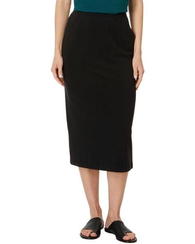 Eileen Fisher Calf Length Skirt With Pockets - Black
