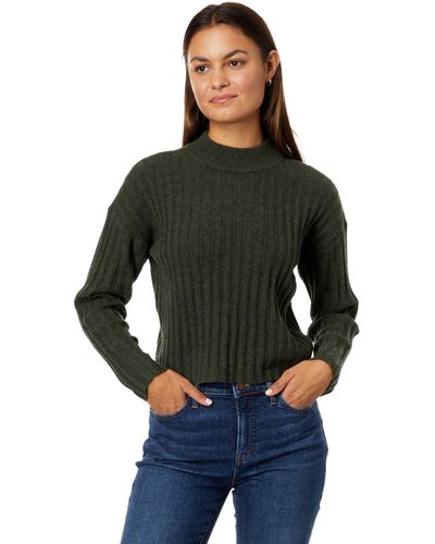 Madewell Mockneck Crop Sweater - Green