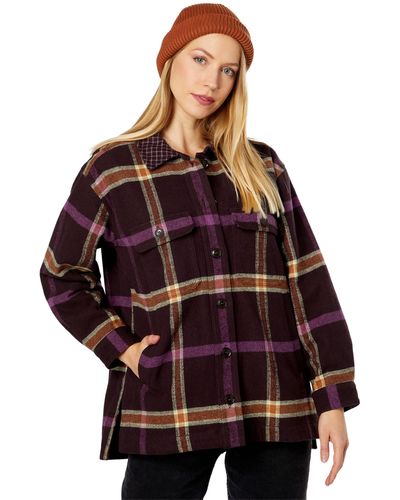 Madewell Tilda Shirt Jacket - Heavyweight Flannel Twill Windowpane - Brown