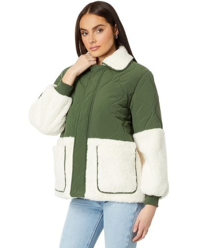 Blank NYC Sherpa Quilted Jacket - Green