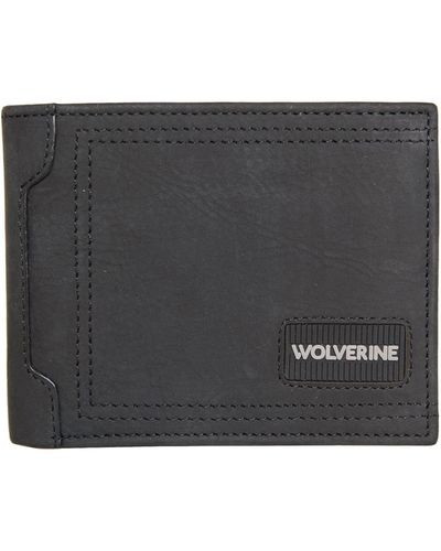 Wolverine Rugged Bifold Leather Wallet - Black