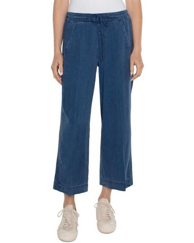 Liverpool Los Angeles Pull On Mid Rise Cullotte With Tie Front Waistband - Blue