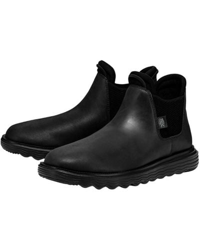 Hey Dude Branson Craft Leather Boot - Black