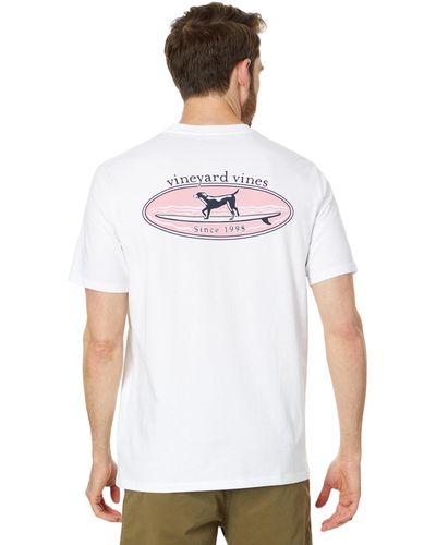 Vineyard Vines Dog Surf Logo Shrt Slv Pkt T - White