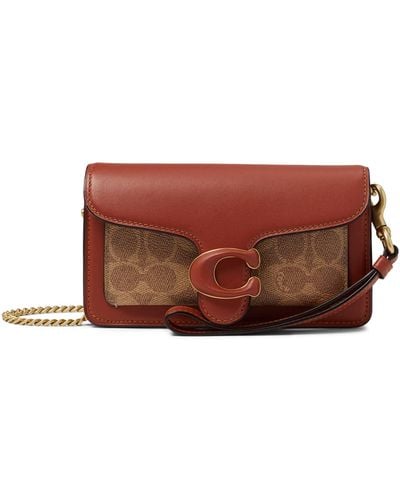 COACH Coated Canvas Signature Tabby Wristlet - Brown