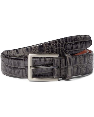 Torino Leather Company 38 Mm Hornback Embossed Croc Calf - Black