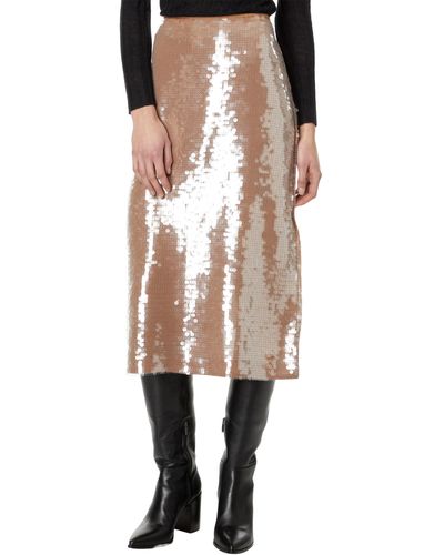Madewell Sequin-embellished Midi Skirt - Natural