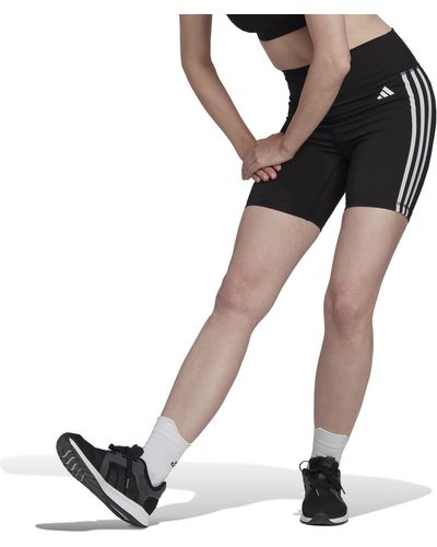adidas Training Essentials 3-stripes High-waisted Shorts - Black