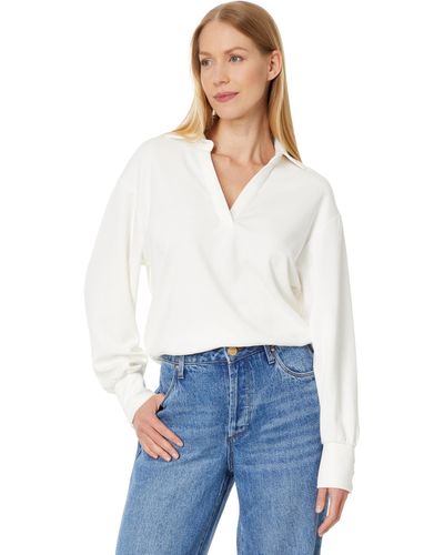 Kut From The Kloth Audrina - Long Sleeve Half Placket Knit Top - White