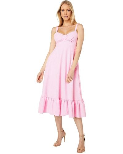 Kate Spade Seersucker Stripe Bow Dress - Pink