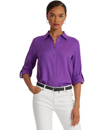 Lauren by Ralph Lauren Linen Shirt - Purple