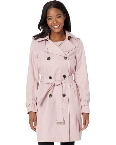 Michael Kors monogram print belted trench coat, Gold