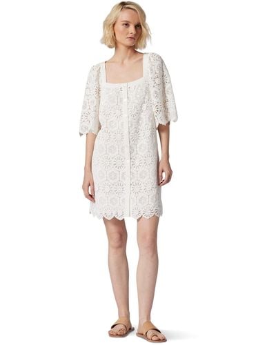 Joie Leona Mini Crochet Cotton Dress - White