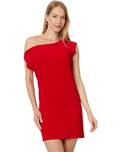 Norma Kamali Drop Shoulder Mini Dress - Red