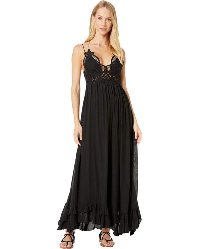 Free People Adella Floral-embroidered Woven Maxi Dress - Black