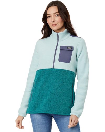 L.L. Bean Sweater Fleece Sherpa Hybrid Color-block - Blue