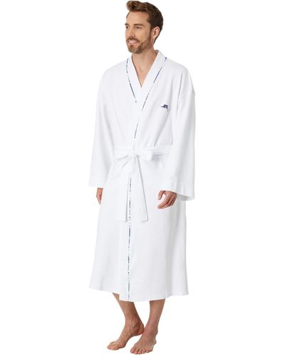 Azure Chestnut Men's Luxury Waffle Knit Robe XXL / White
