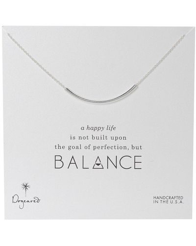 Dogeared Balance Tube Necklace Sterling - Metallic